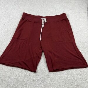 Alternative Apparel Mens XL Burgundy Maroon French Terry Sweat Shorts Drawstring